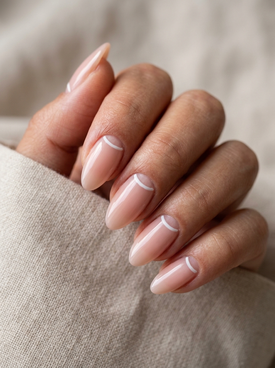 Reverse French - french tip nails with designs