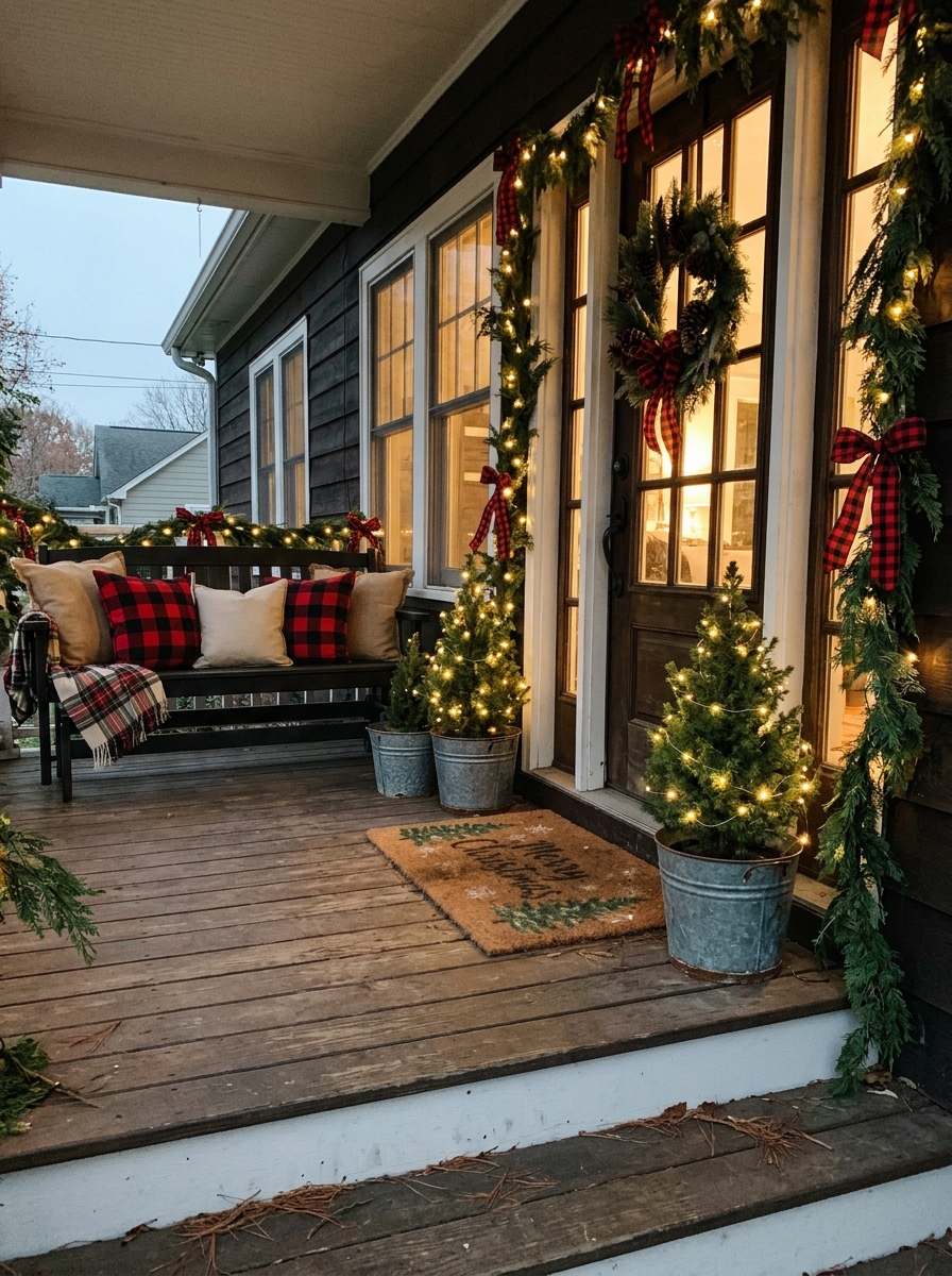 Buffalo Plaid Porch