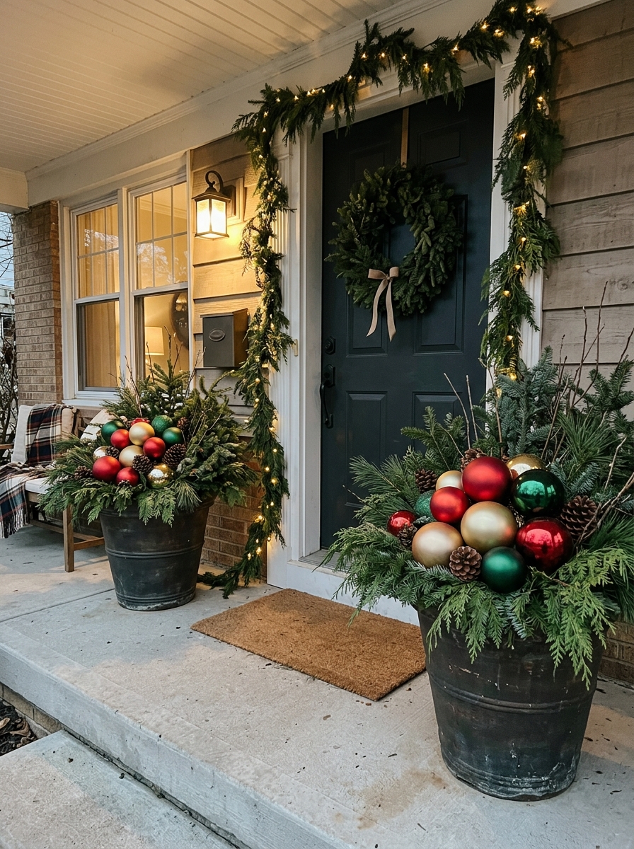 Ornament-Filled Urns