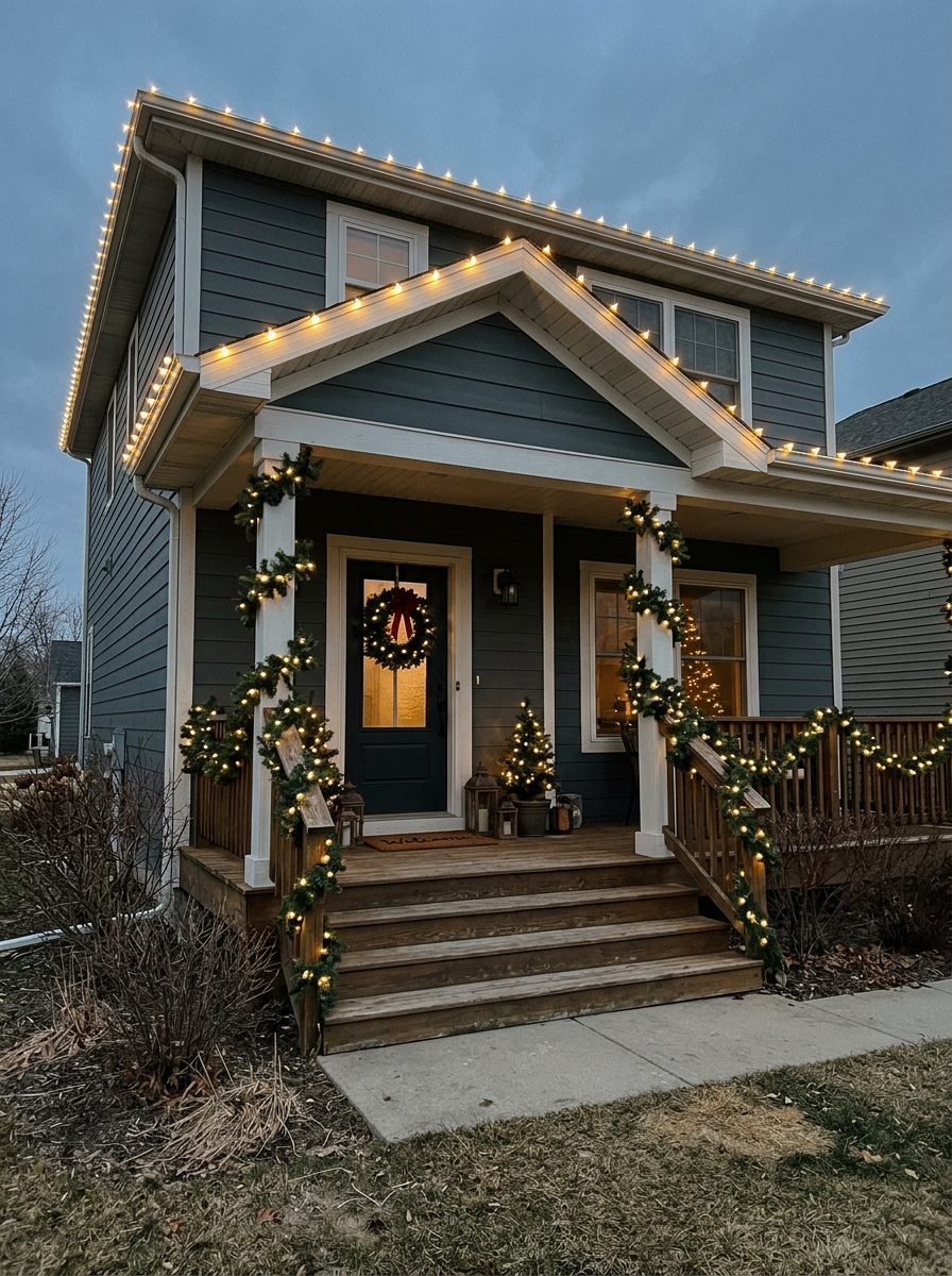 String Lights on the Roofline