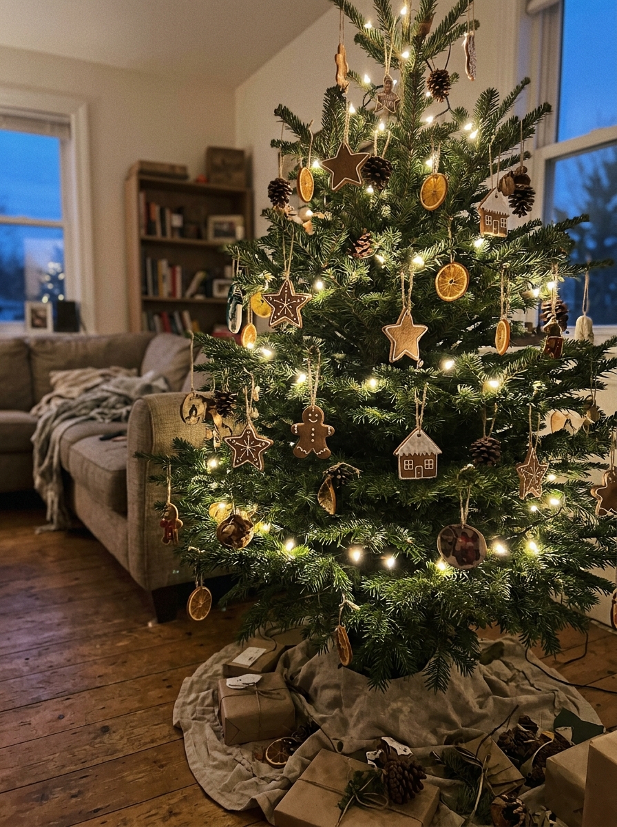 Gingerbread Tree With Warm White Lights