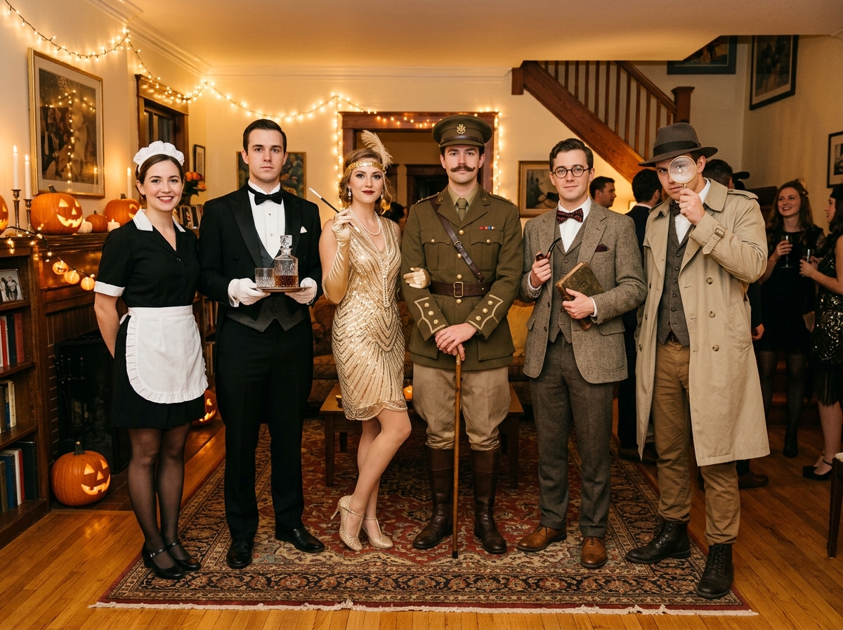 Murder Mystery Suspects group Halloween costume idea