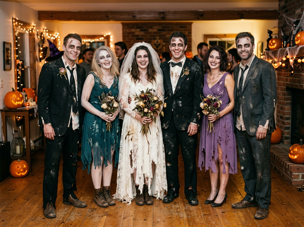 Undead Wedding Party group Halloween costume idea