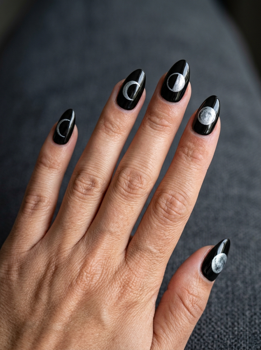 Moon Phase Set Halloween press-on nails