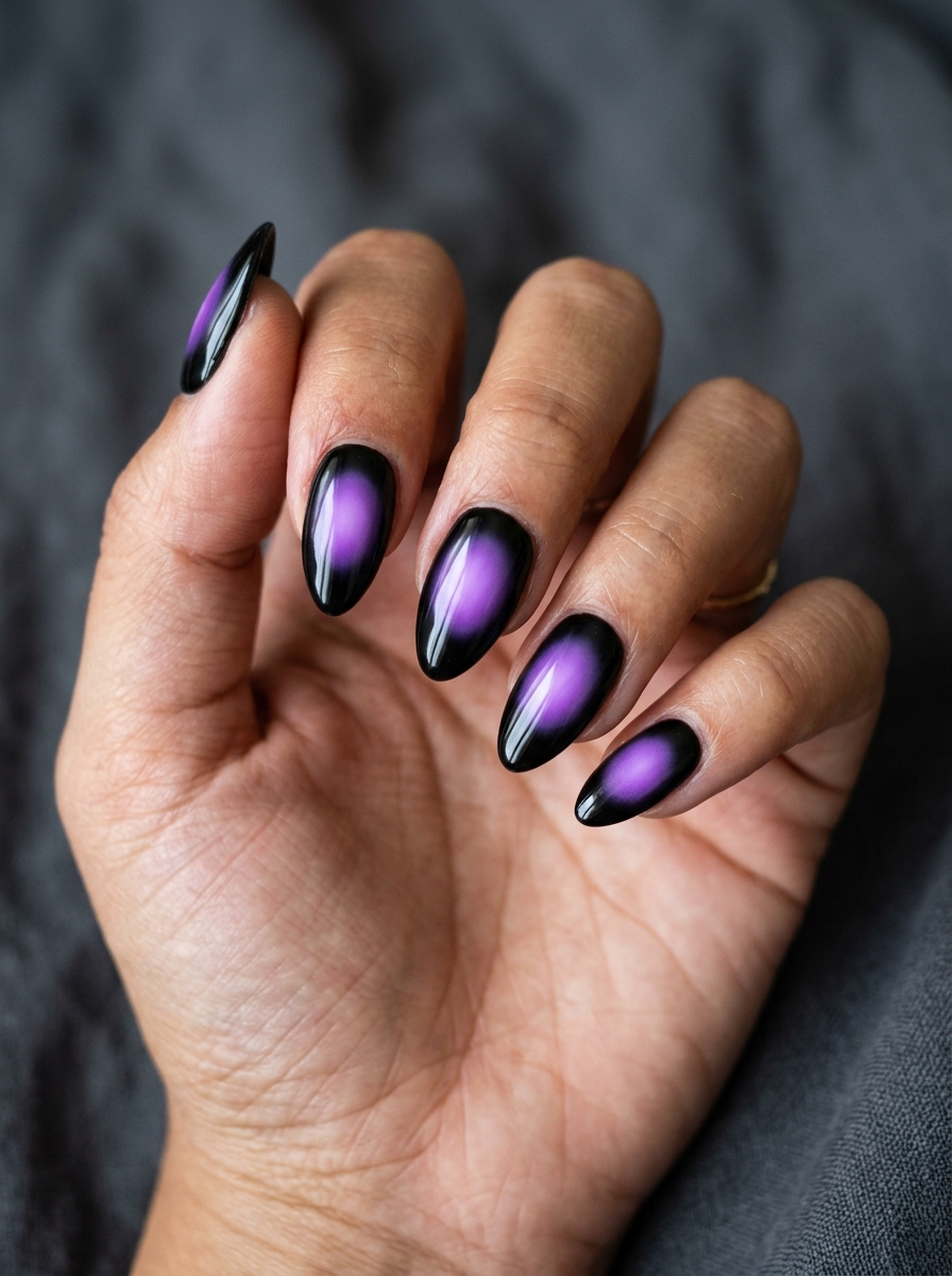 Purple Aura Halloween press-on nails