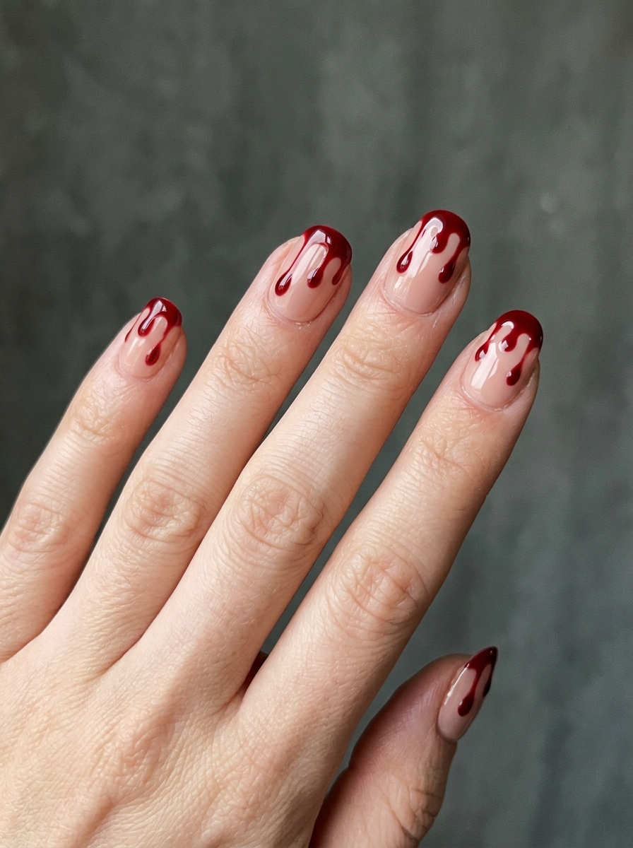 Blood Drip Tips Halloween press-on nails