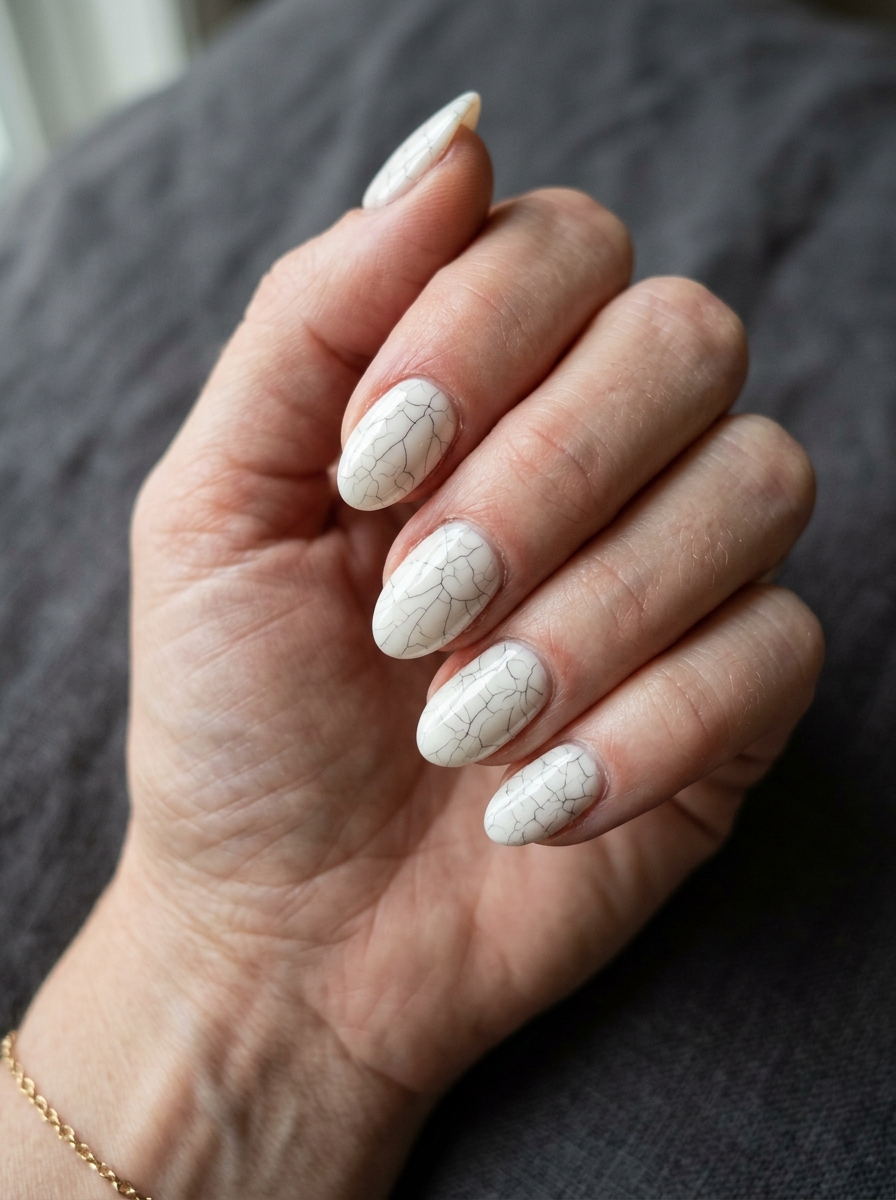 Cracked Porcelain Doll Halloween press-on nails