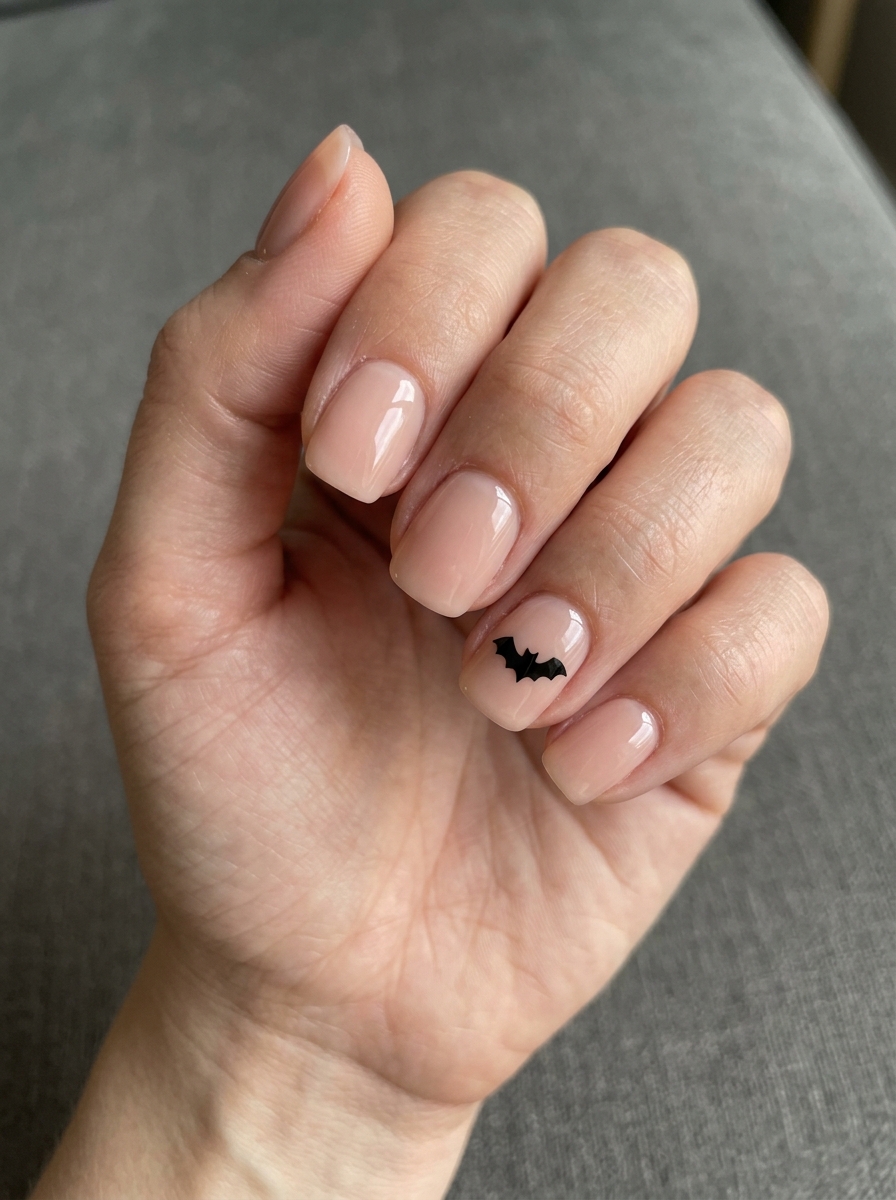 Single Bat Silhouette Halloween press-on nails