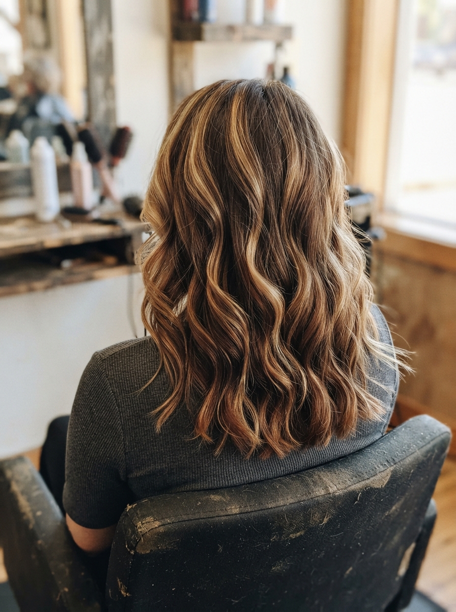Honey and caramel ribbon balayage