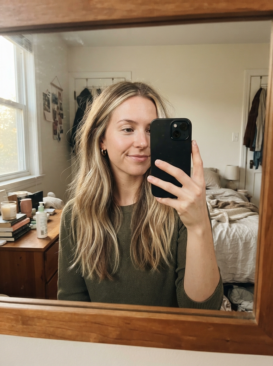 Creamy honey blonde on dirty blonde hair