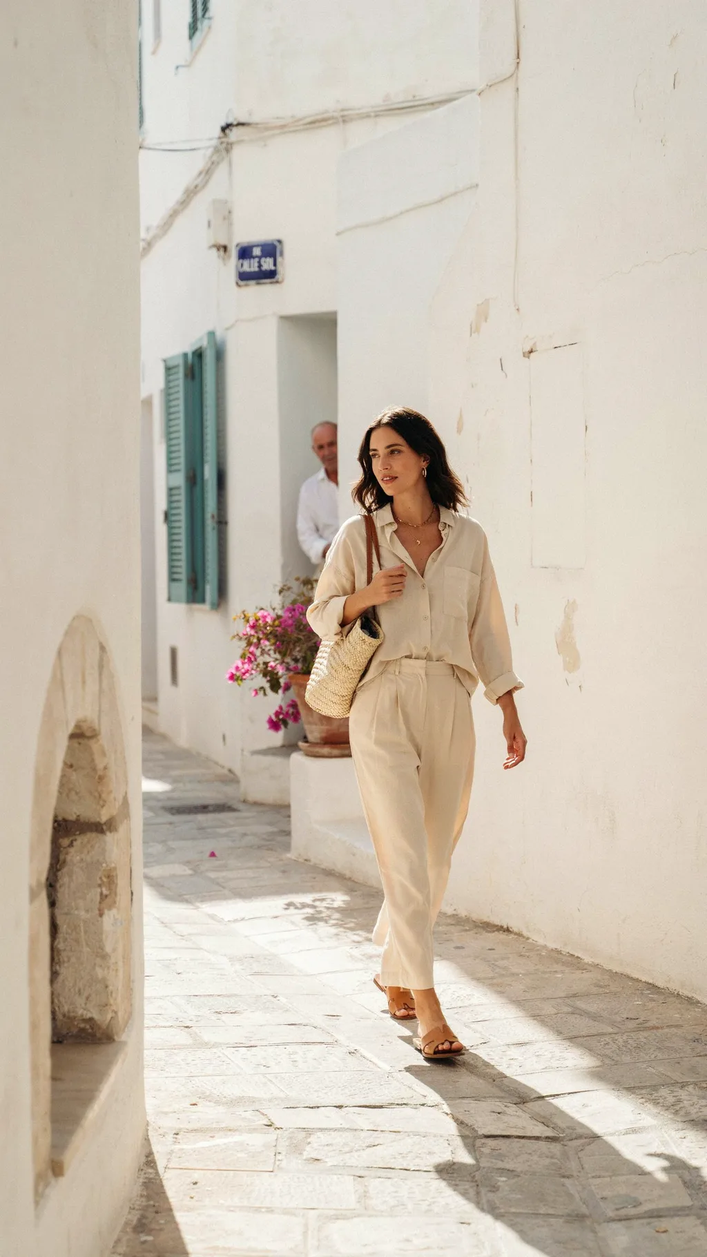 Linen Co-ord Shirt + Shorts Ibiza outfit