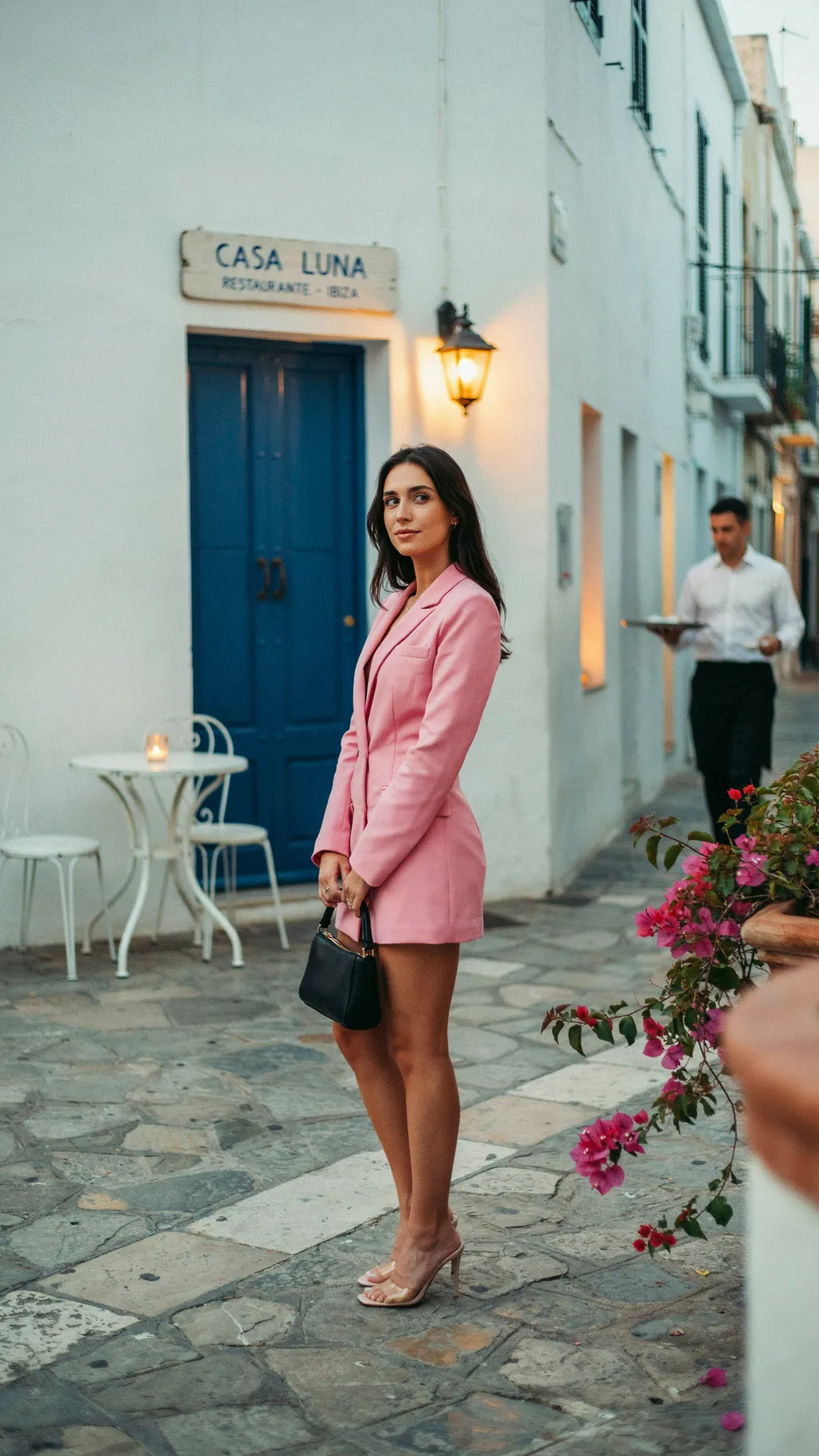 Hot Pink Blazer Dress Ibiza outfit