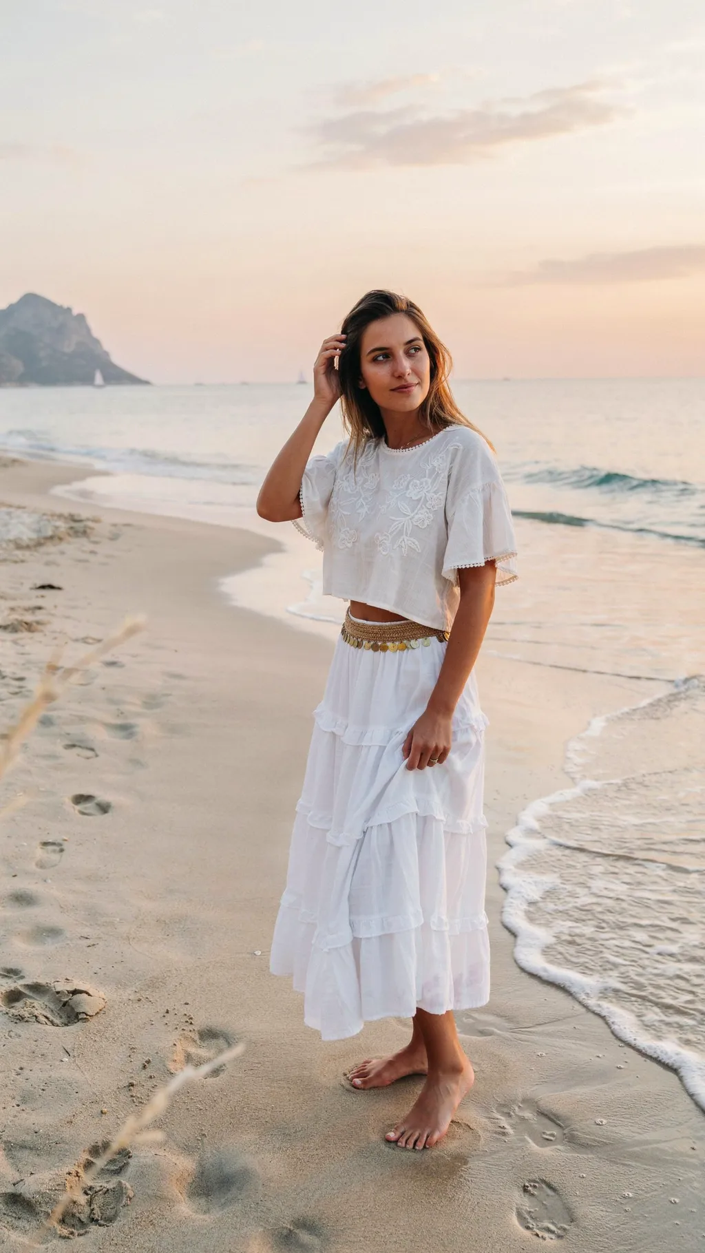Boho Tiered Skirt + Coin Belt Ibiza outfit