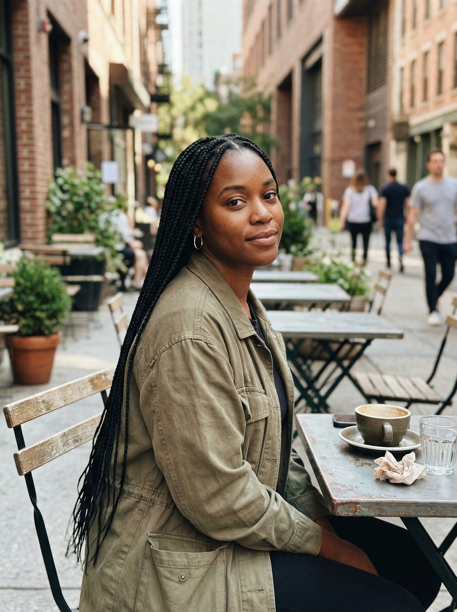 Small Waist-Length Knotless Braids