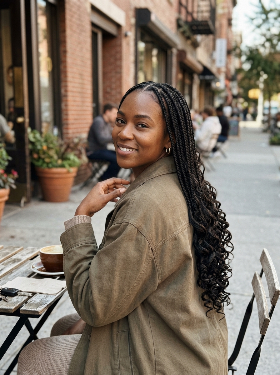 French Curl Knotless Braids