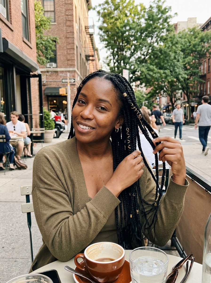 Knotless Braids With Gold Cuffs