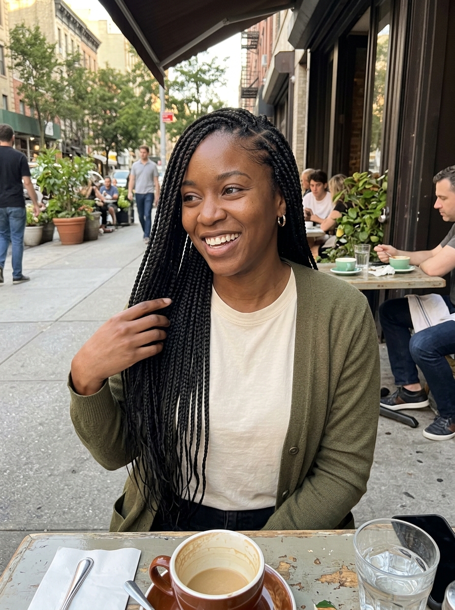 Side Part Knotless Braids