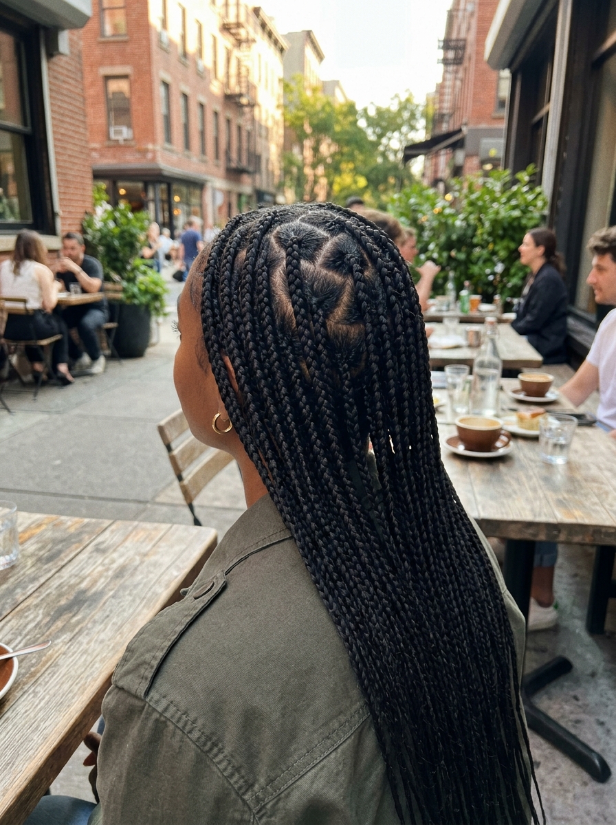 Heart Part Knotless Braids