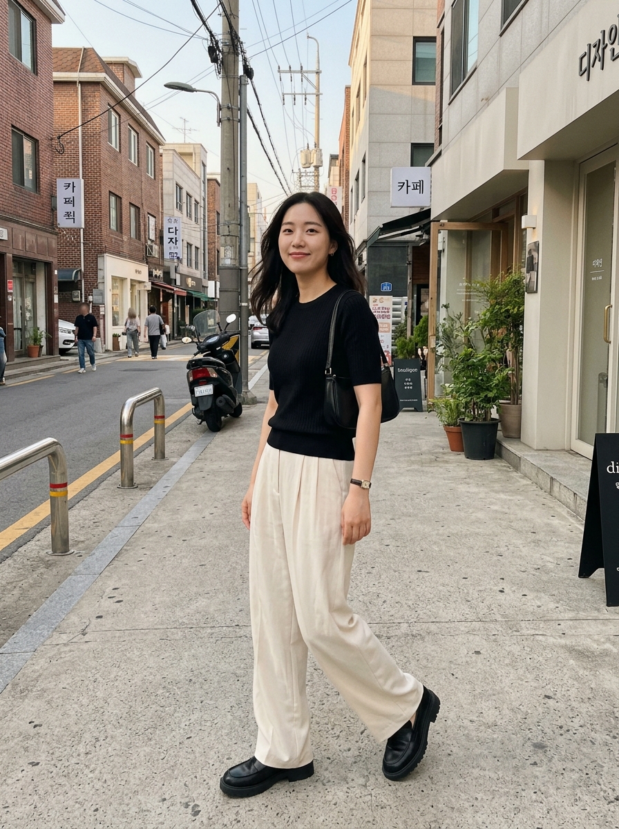 Korean street fashion Wide-Leg Trousers