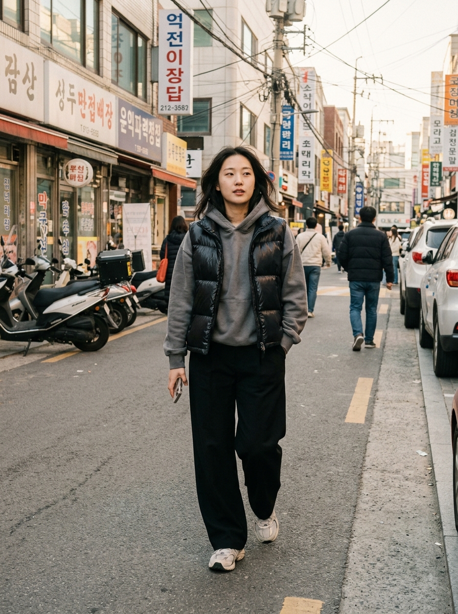 Korean street fashion Puffer Vests