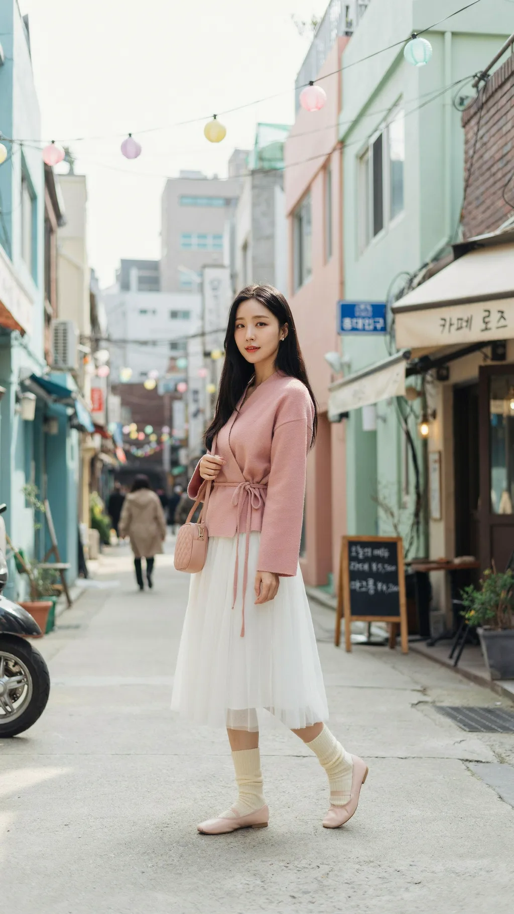 Balletcore with Leg Warmers Korean street style outfit