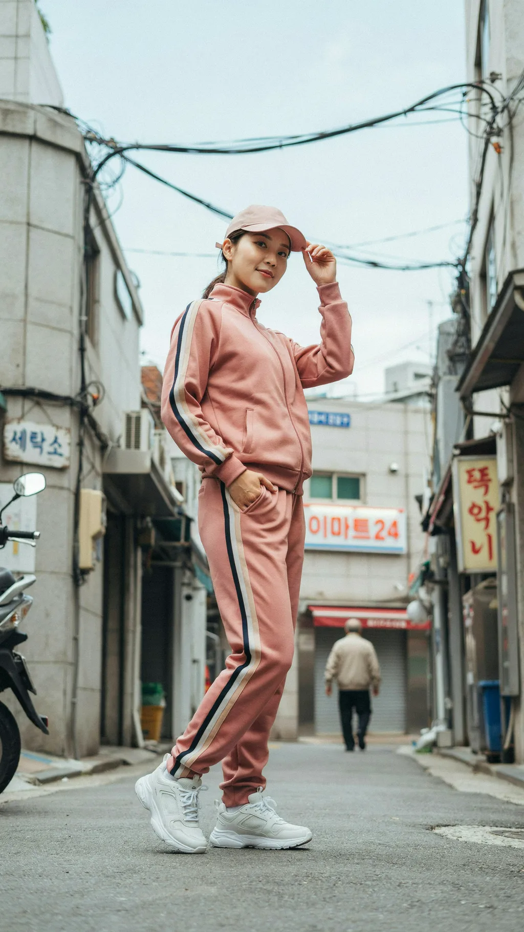 Athleisure Tracksuit Set Korean street style outfit