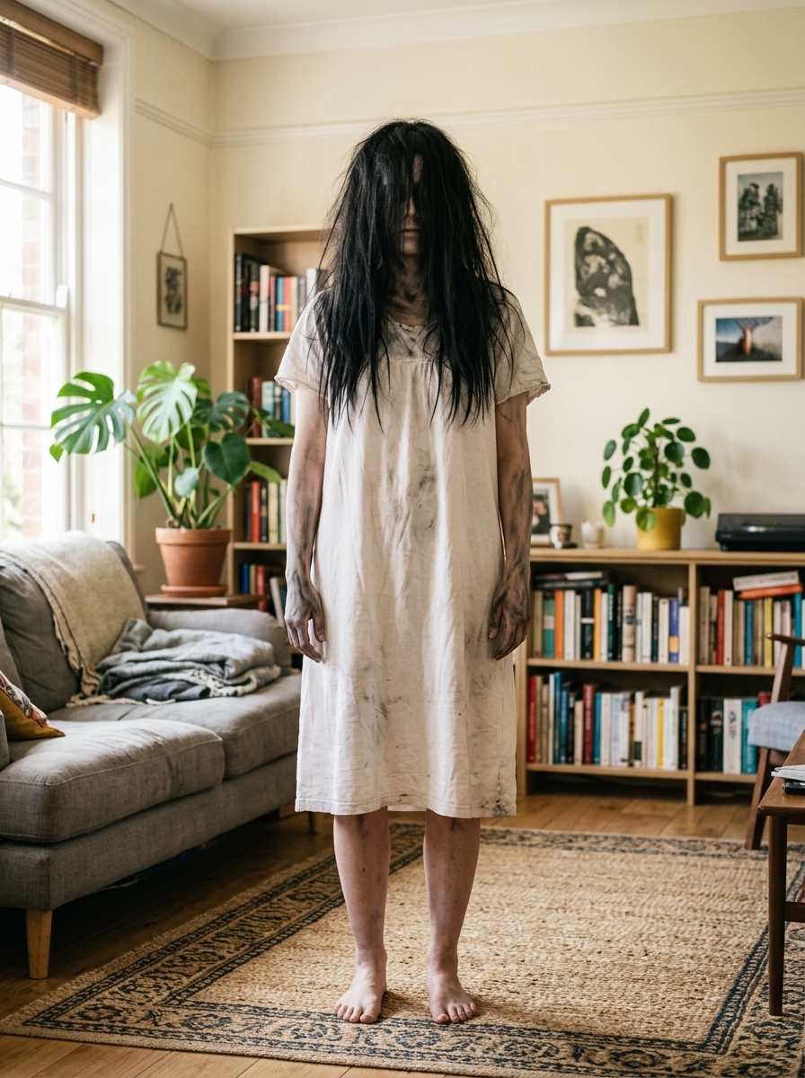 Static / TV Ghost ⏱ 20 minutes last-minute Halloween costume