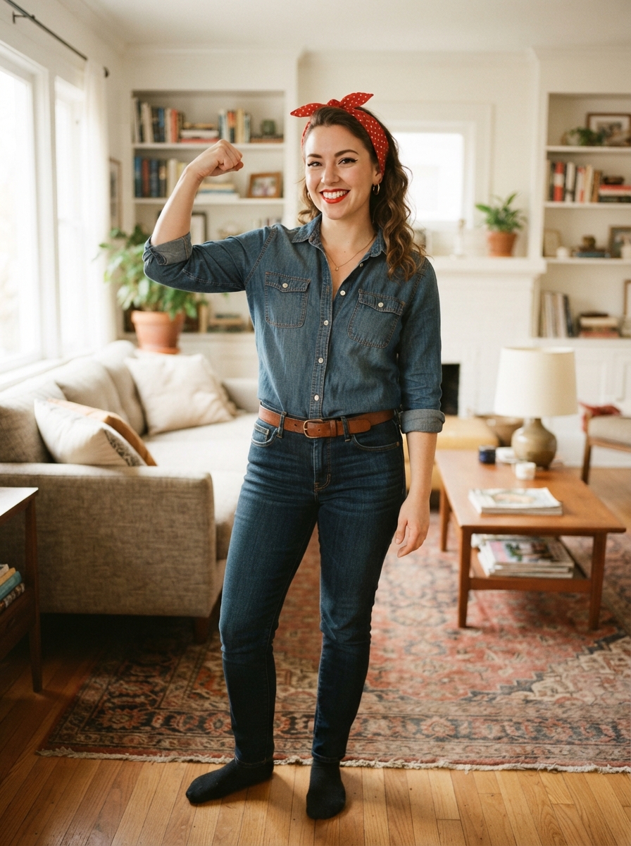 Rosie the Riveter Silhouette ⏱ 15 minutes last-minute Halloween costume