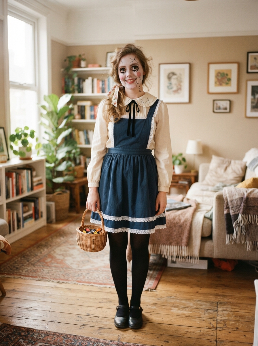 Cracked Doll ⏱ 20 minutes last-minute Halloween costume