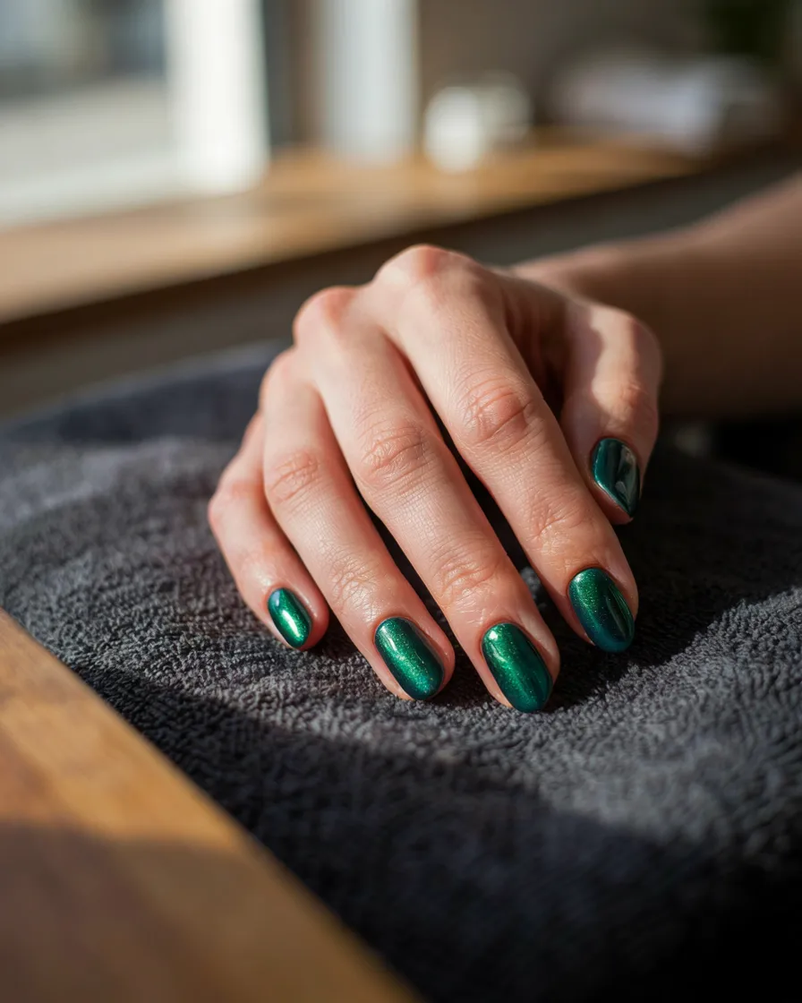 Magnetic Cat-Eye Almond long Halloween nails