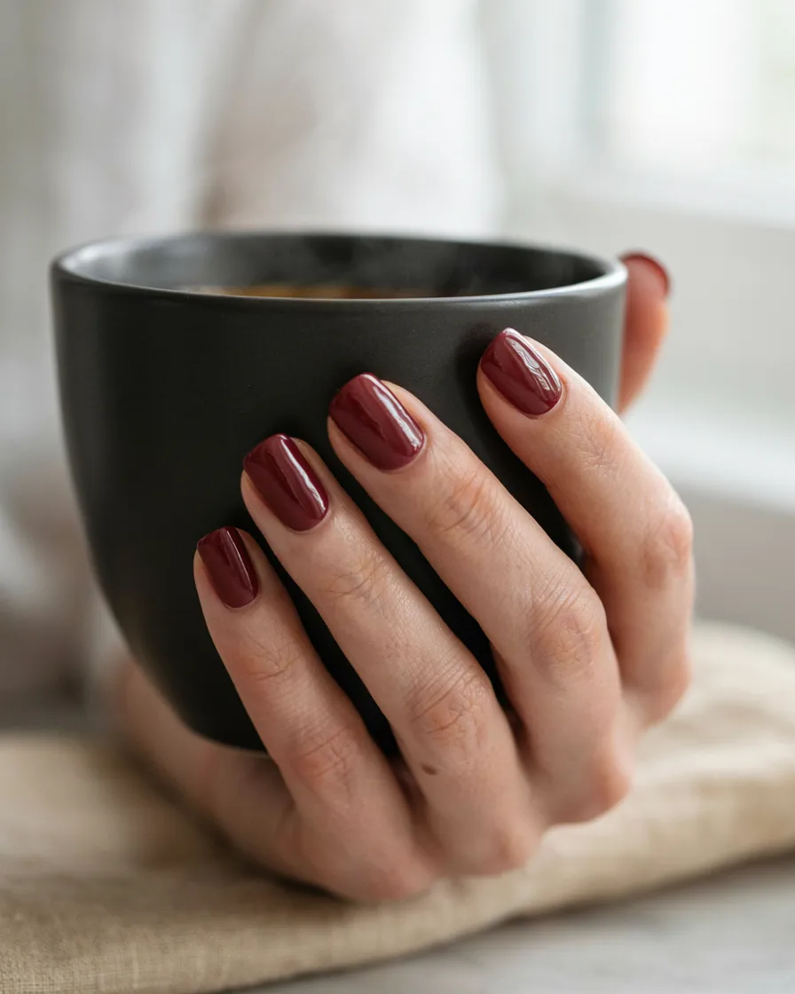 Oxblood Almond long Halloween nails