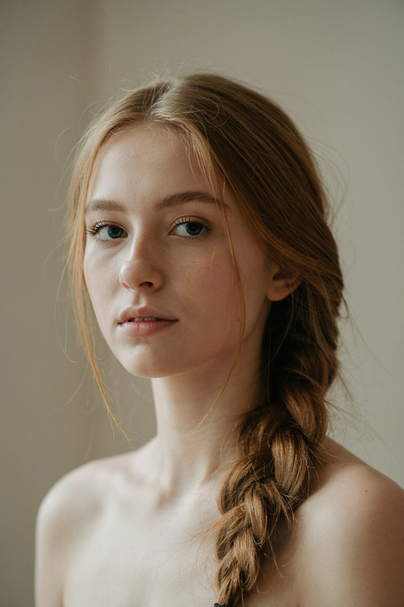 Loose side braid on fine, thin hair