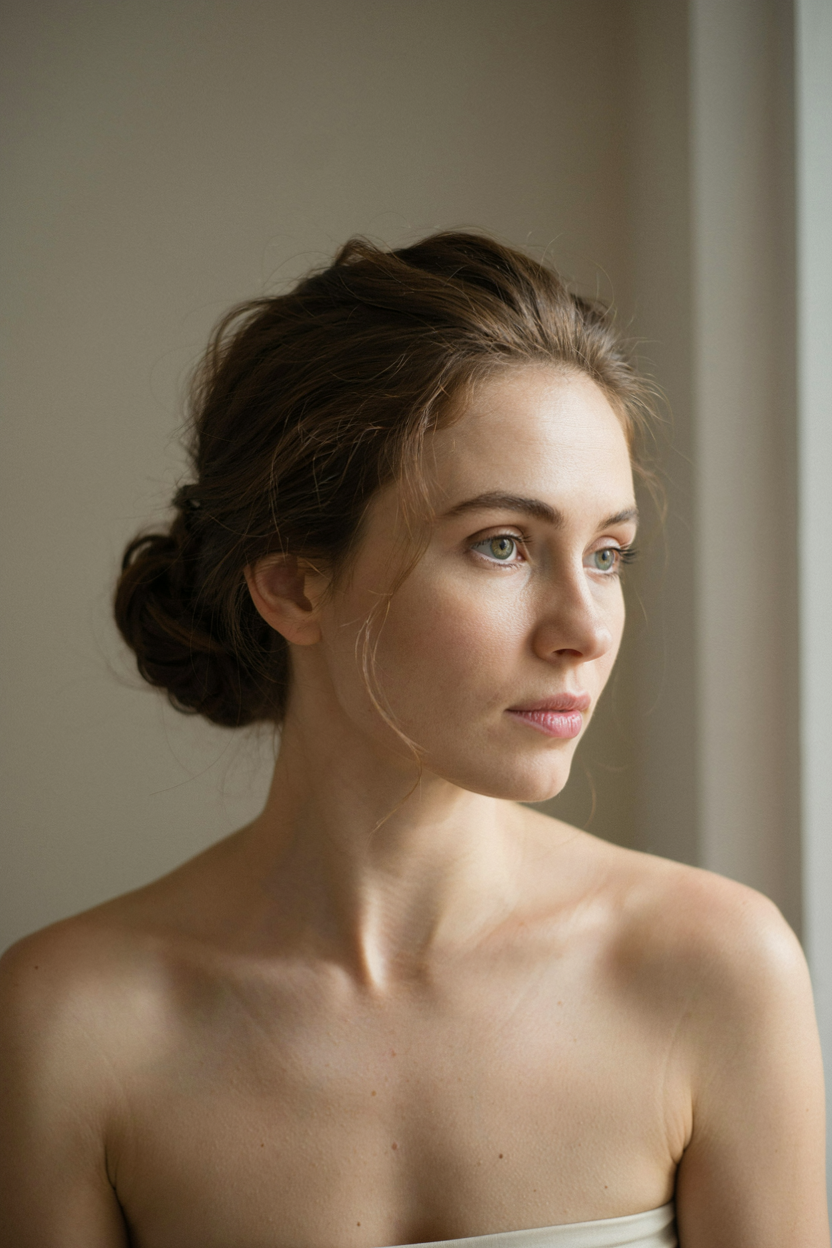 Low messy bun on fine, thin hair