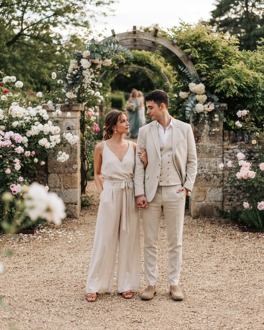The Same Suit Fabric matching couple vacation outfit