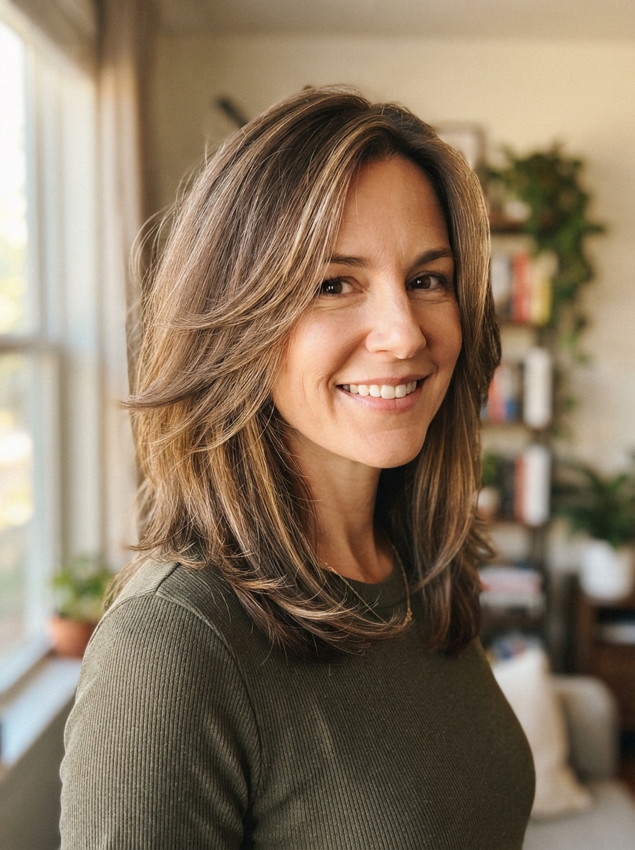 Feathered layers for fine hair