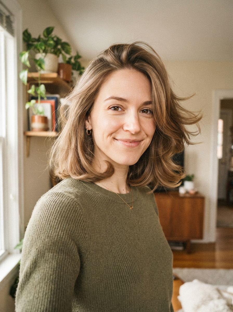 Italian-style mid-length cut for fine hair
