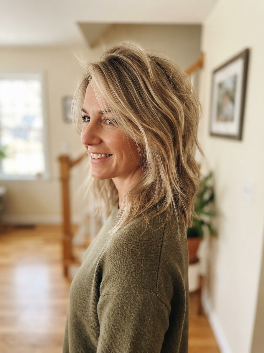 Crown-layered cut for fine hair