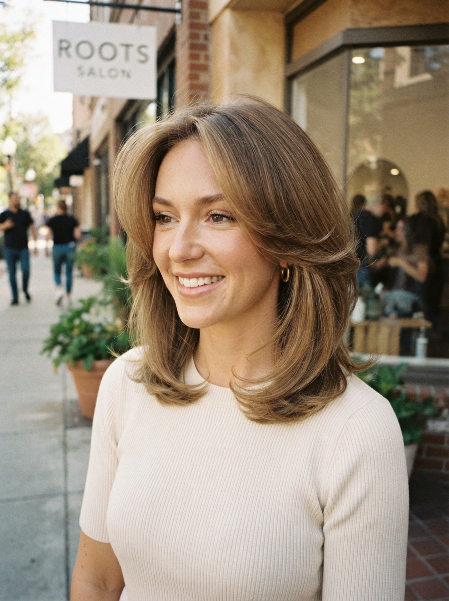 Soft blowout cut for fine hair