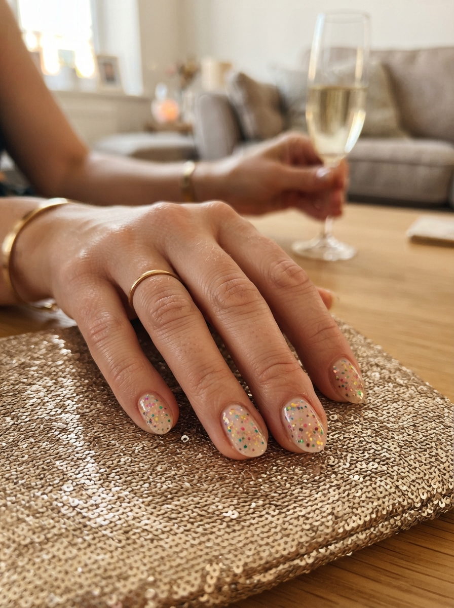 Confetti nails New Year’s Eve nails