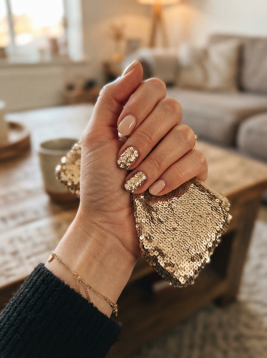 Sequin nails New Year’s Eve nails