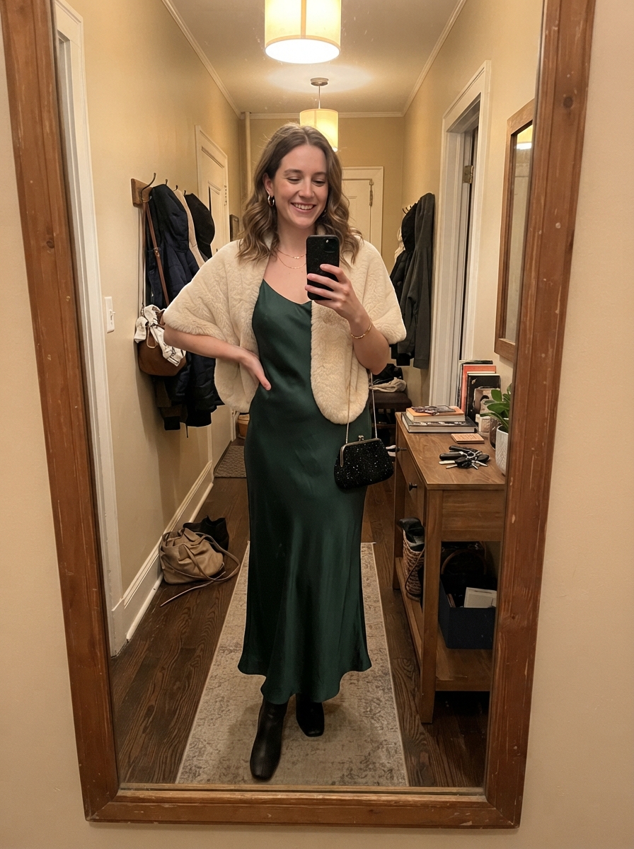 Silk maxi dress New Year’s Eve outfit
