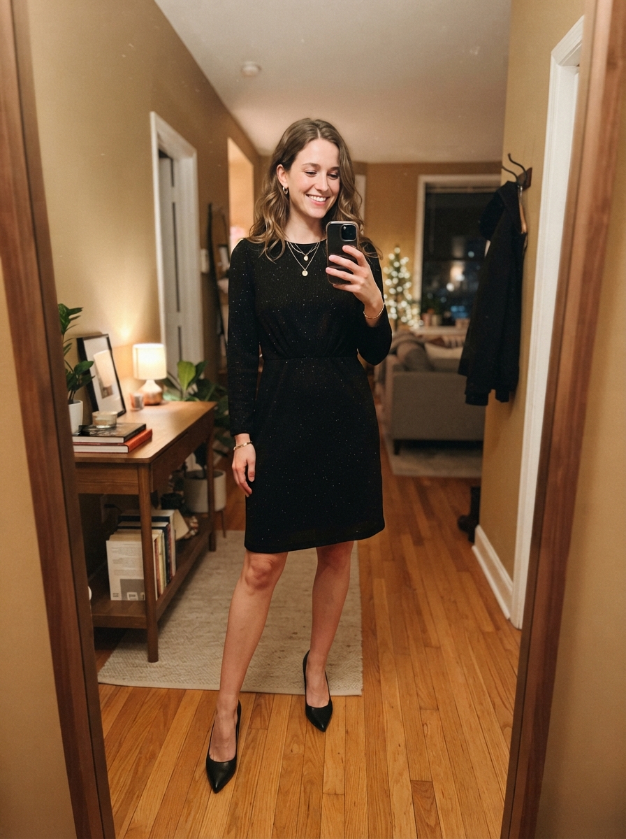 Designer little black dress New Year’s Eve outfit