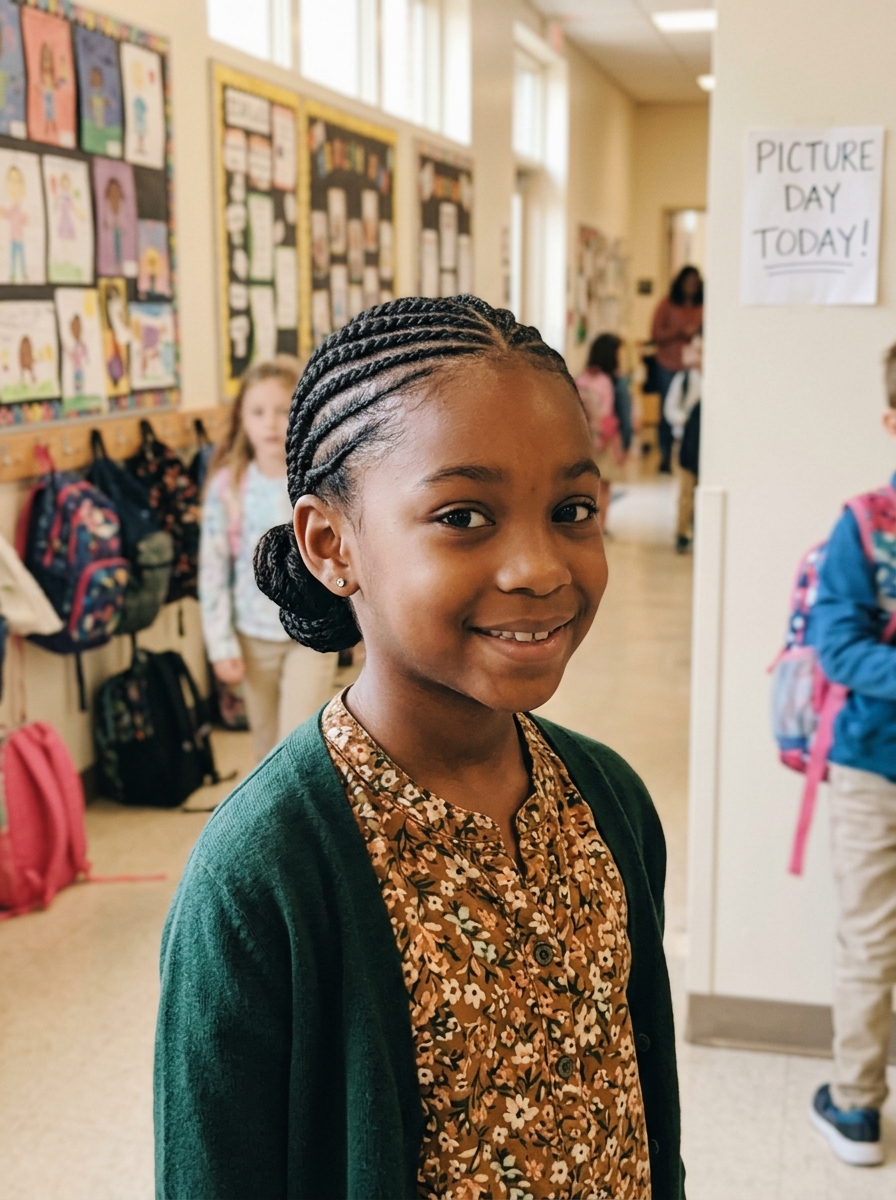Cornrows Into a Low Bun