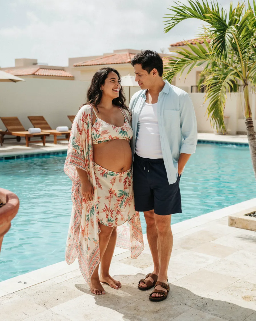 The Kaftan and Camp Shirt plus size couple vacation outfit