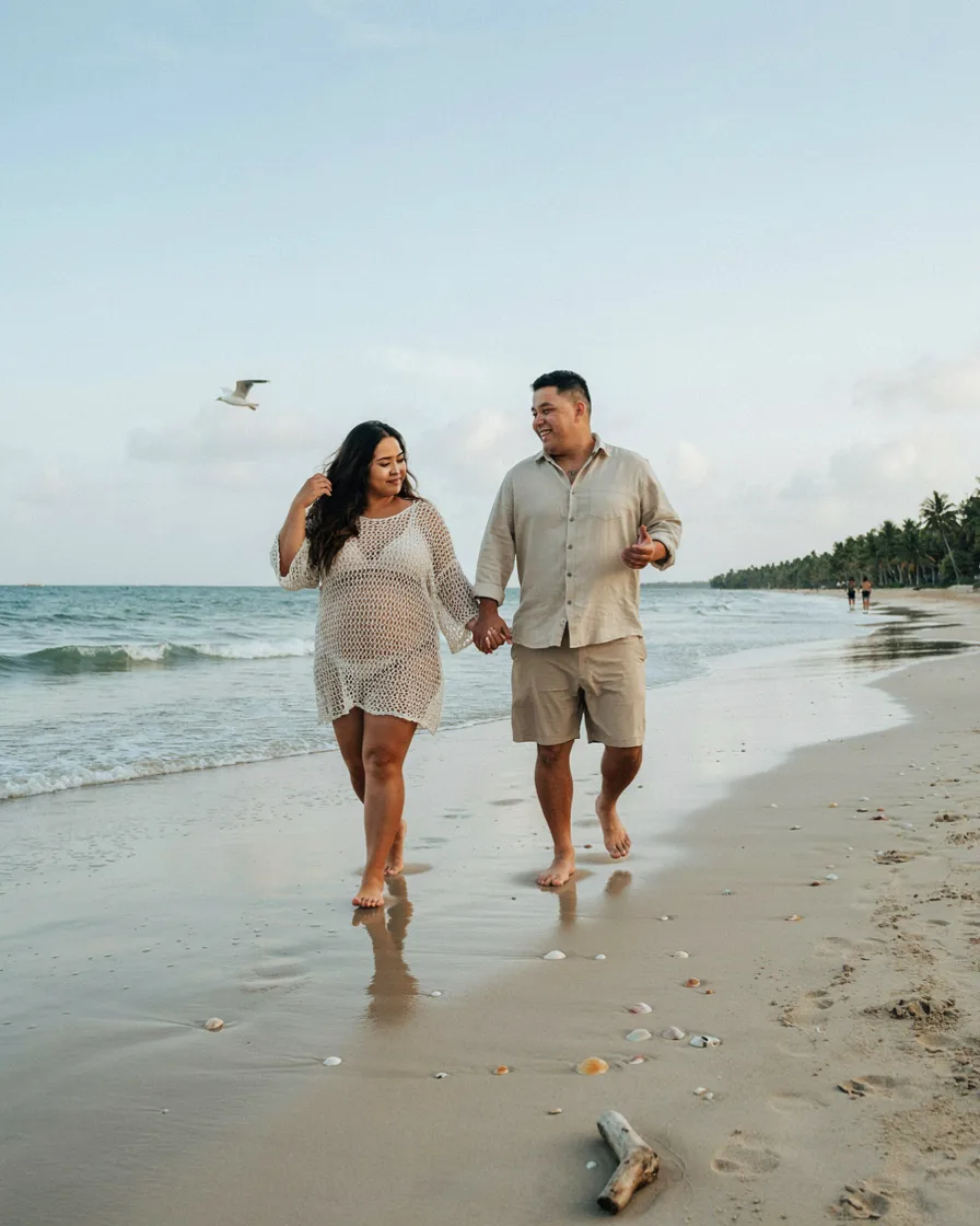 Crochet and Linen plus size couple vacation outfit