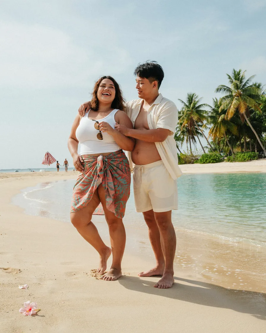 The Sarong Pairing plus size couple vacation outfit