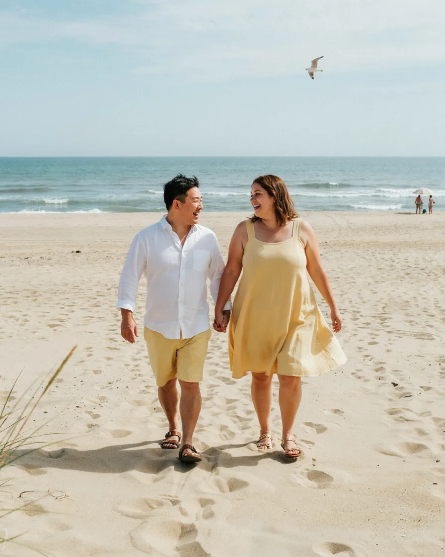 Butter Yellow and White plus size couple vacation outfit