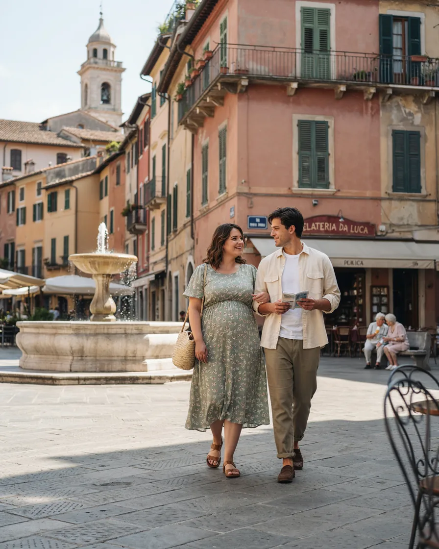 The Midi Dress and Camp Shirt plus size couple vacation outfit