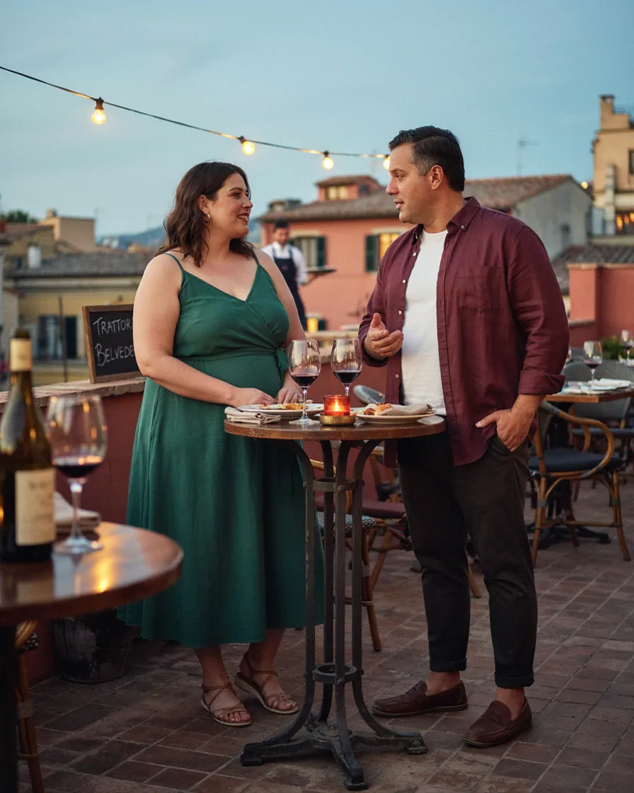 Jewel Tone Pairing plus size couple vacation outfit