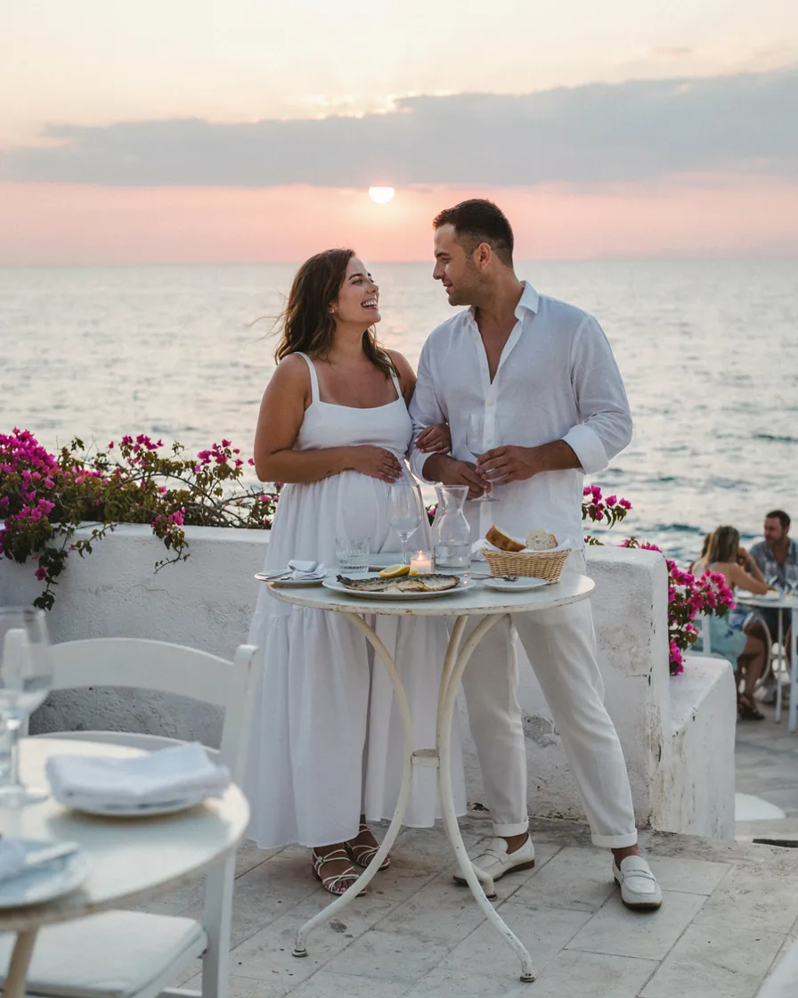 All White Dinner plus size couple vacation outfit